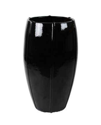 Zwarte hoge stenen pot 74cm - Handgemaakt