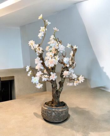 'Mini' kunstbloesemboom - Hotel Chique - met schaal - Bonsai - 55cm