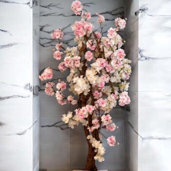 Kunst bloesemboom - 120cm hoog - twee tinten - roze en crème roze