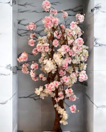 Kunst bloesemboom - 120cm hoog - twee tinten - roze en crème roze